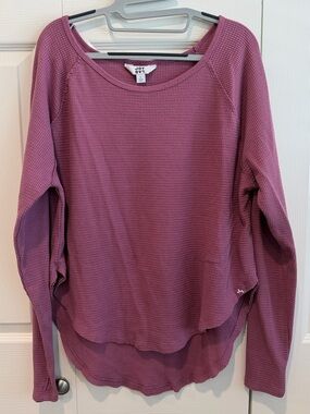 JoyLab Dusty Mauve Waffle-Knit Long Sleeve Top